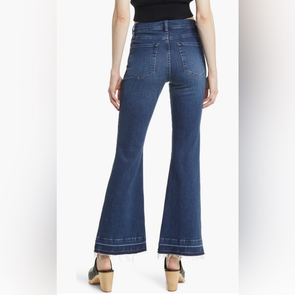 FRAME Le Easy Flare Released Hem Jeans, Size 28, Blue Thunderstorm - Picture 4 of 9